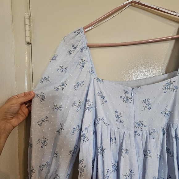 Lulu's Light Blue Floral Textured Dress - Picture 11 of 12